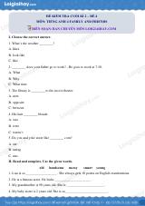 Đề thi học kì 2 Tiếng Anh 4 Family and Friends - Đề số 4